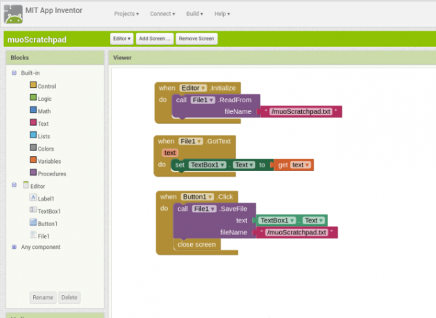 android app appinventor स्क्रीन 2 ब्लॉक बनाएं