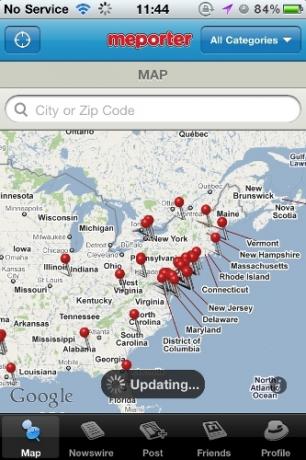 अपने iPhone और Meporter मुख्य मानचित्र का उपयोग कर एक मोबाइल नागरिक पत्रकार बनें