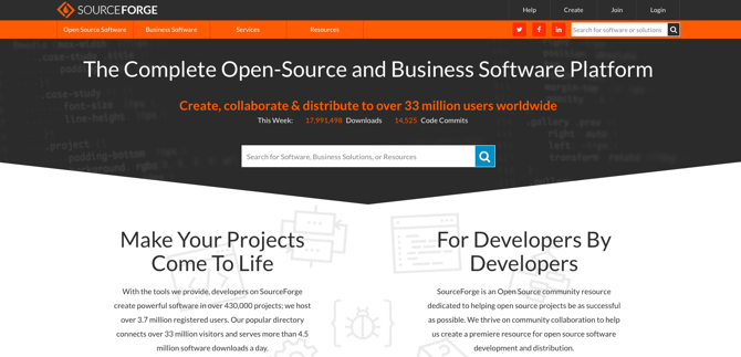 SourceForge स्क्रीनशॉट