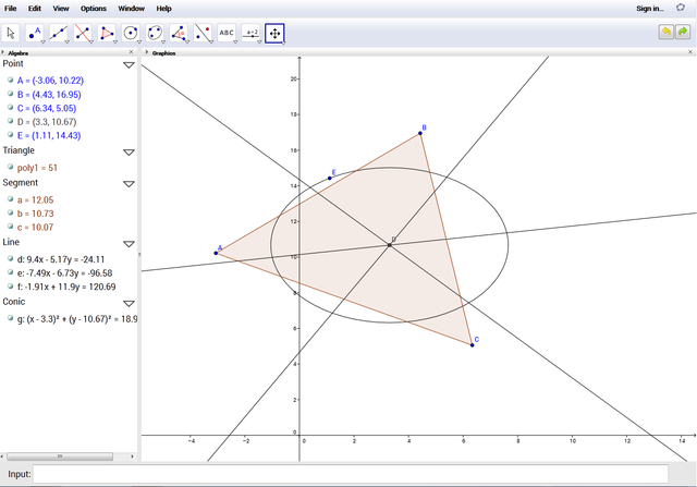 लिनक्स जीत गणित-geogebra