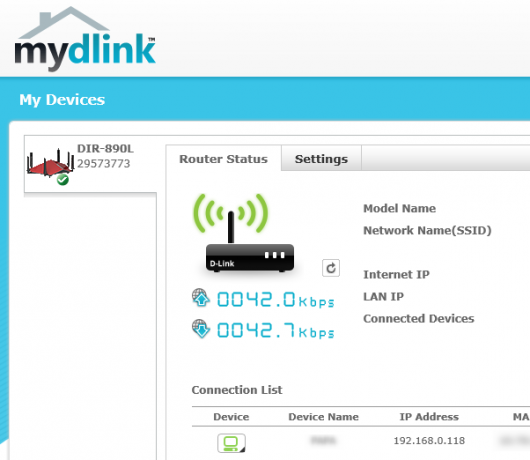 mydlink इंटरफ़ेस