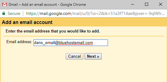 Gmail में Bluehost मेल जोड़ें