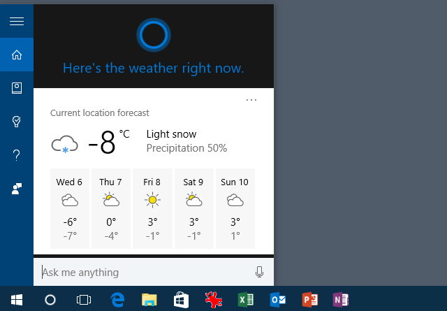 Cortana पूर्वावलोकन