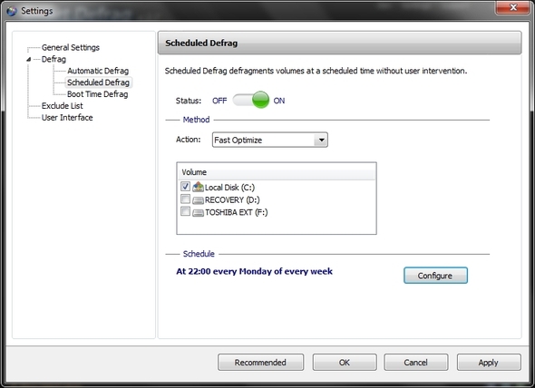 IObit Smart Defrag: एक शानदार हार्ड ड्राइव डीफ़्रैग्मेन्टेशन और ऑप्टिमाइज़ेशन टूल [विंडोज] सेटिंग्स शेड्यूल किए गए डीफ़्रैग