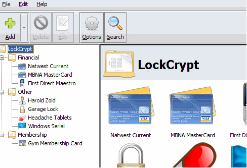 आवेदन LockCrypt