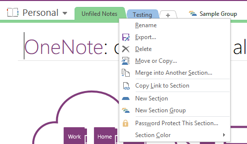 OneNote का सर्वश्रेष्ठ संगठन फ़ीचर, प्लेन साइट OneNote सेक्शन समूहों में छिपा हुआ है