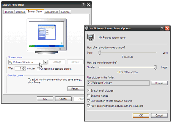 कैसे एक स्क्रीनसेवर विंडोज़ XP बनाने के लिए - -