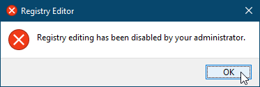 Windows 10 में आपके व्यवस्थापक संदेश द्वारा रजिस्ट्री संपादन अक्षम कर दिया गया है