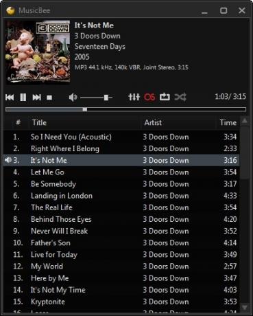 MusicBee: योर पावरफुल, स्टिल सिंपल, ऑल-इन-वन म्यूजिक मैनेजर [विंडोज] MusicBee कॉम्पैक्ट प्लेयर व्यू