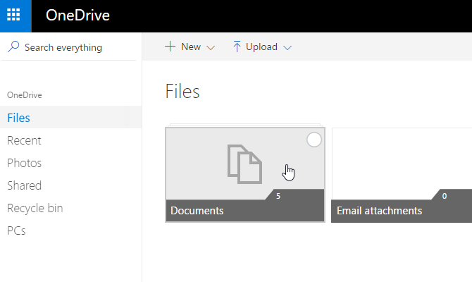 onedrive दस्तावेजों का चयन करें