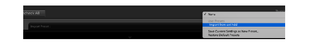 Lightroom आयात प्रीसेट