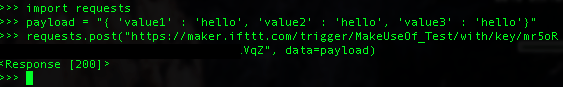IFTTT-अनुरोध-पेलोड