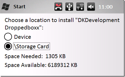 विंडोज़ मोबाइल ड्रॉपबॉक्स