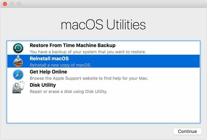 उपयोगिताओं से macOS को पुनर्स्थापित करें