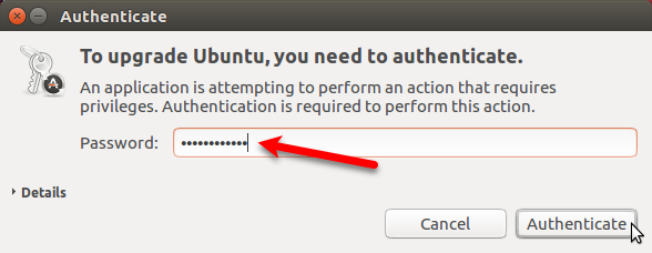 Ubuntu 17.10 में अपग्रेड के लिए प्रमाणीकरण