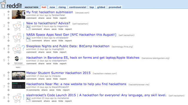 आयोजित हैकथॉन-reddit