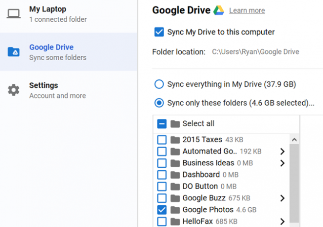 Google ड्राइव सिंक फ़ोटो डेस्कटॉप