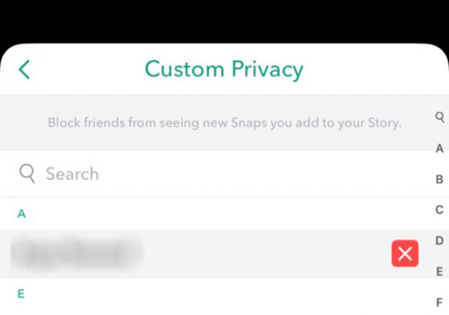 Snapchat कस्टम प्राइवेसी पर किसी को कैसे ब्लॉक करें