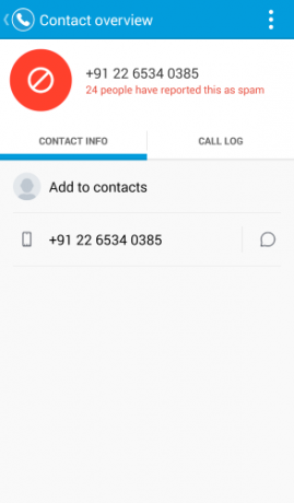 TrueDialer-रिपोर्ट के रूप में स्पैम से असुरक्षित-संपर्क