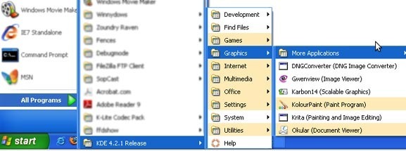 केडीई-startmenu
