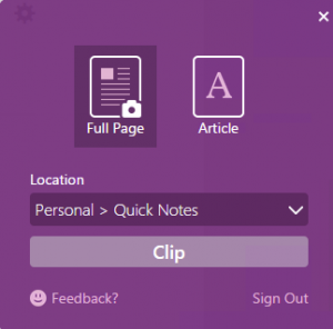 Chrome से OneNote पर भेजें