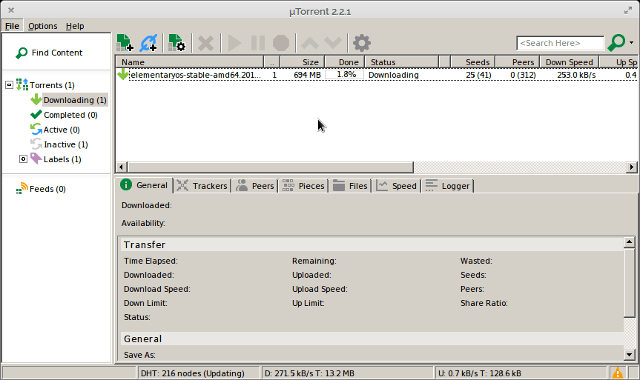 लिनक्स धार-ग्राहकों-utorrent