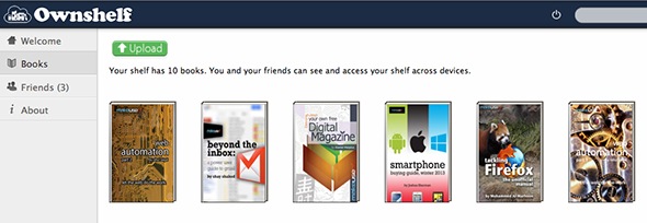 आसानी से अपने दोस्तों के साथ मुफ्त किताबें साझा करें Ownshelf मालिकाना अपलोड का उपयोग करना