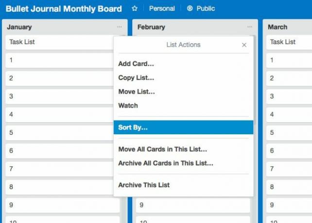 trello - सॉर्टिंग कार्ड का उपयोग कैसे करें