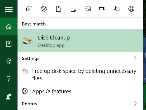 डिस्क क्लीनअप विंडोज़ 10