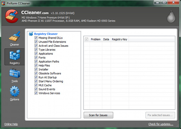 Ccleaner सॉफ्टवेयर