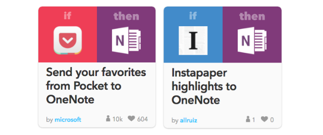 IFTTT फ़ीचर उदाहरण के साथ OneNote एकीकरण