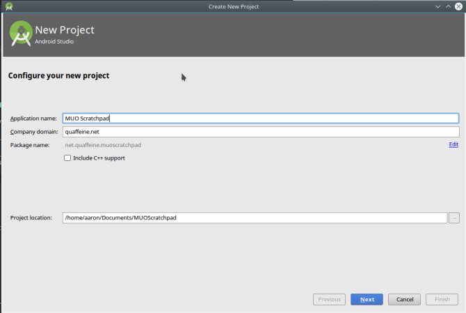 android app androidstudio newproject1 बनाएँ