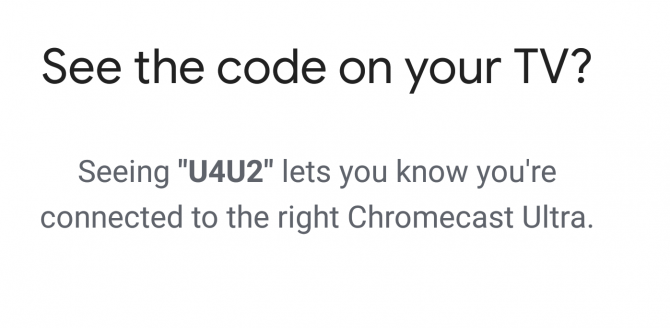 chromecast-अल्ट्रा कोड