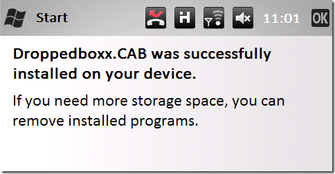 विंडोज़ मोबाइल ड्रॉपबॉक्स