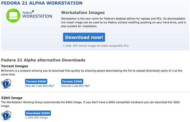 fedora21-अल्फा डाउनलोड