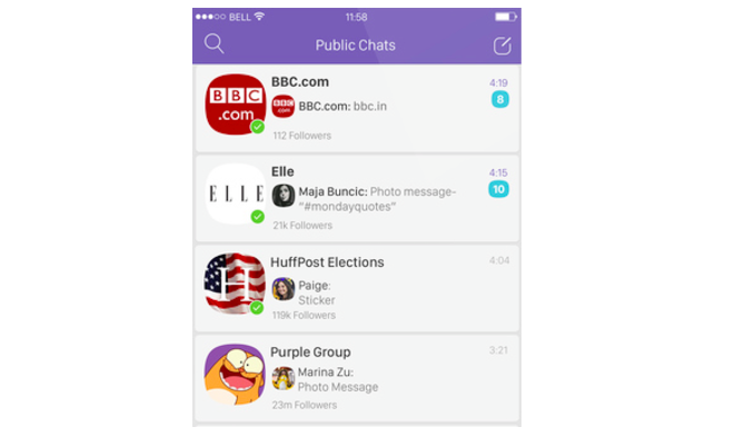 viber सार्वजनिक चैट