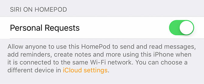 HomePod व्यक्तिगत अनुरोध