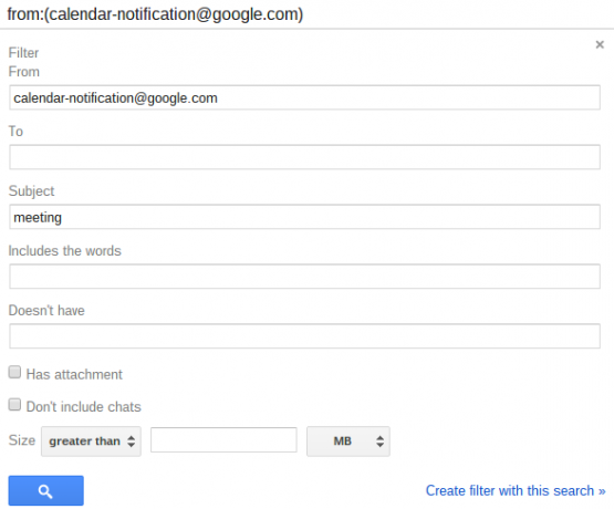 Google कैलेंडर से Gmail फ़िल्टर