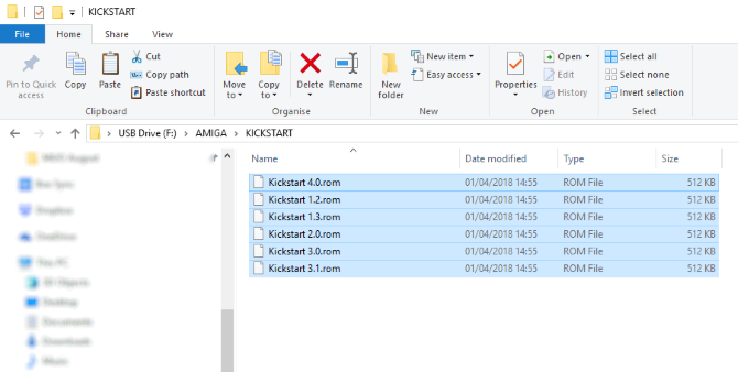 Amiga किकस्टार्ट फ़ाइलों को USB पर कॉपी करें