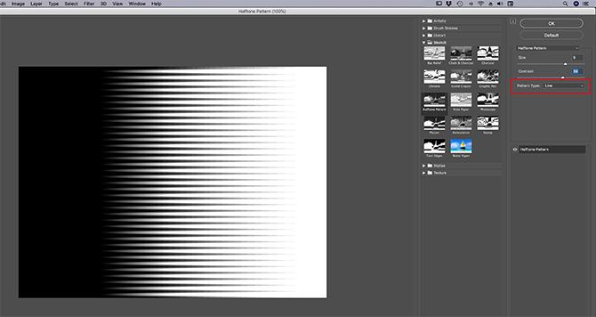 एक Photoshop बनावट बनाएँ पैटर्न प्रकार समायोजित करें