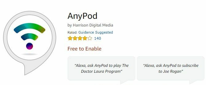 अमेज़ॅन इको पॉडकास्ट के लिए AnyPod