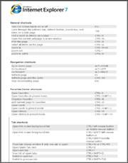 इंटरनेट एक्सप्लोरर शॉर्टकट