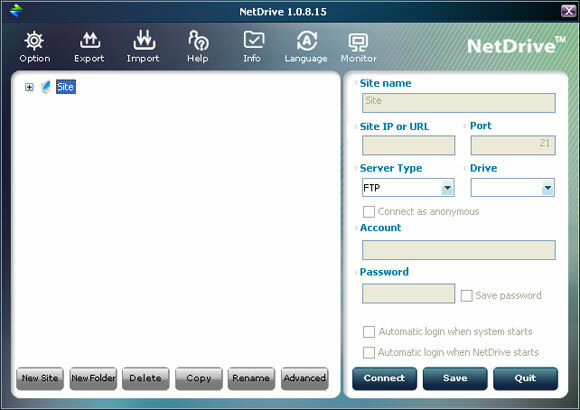 netdrive - map ftp drive विस्टा