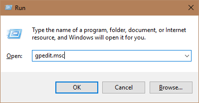 विंडोज रन GPEdit