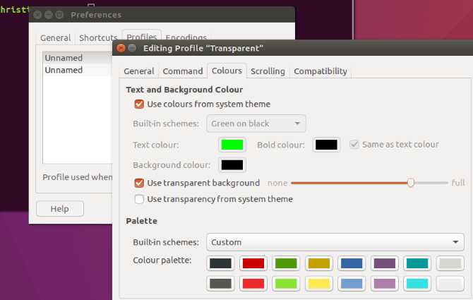 Ubuntu 16.04 एलटीएस में टर्मिनल को मोड़ दें