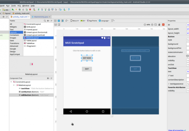 android app androidstudio को लेआउट बनाने वाला बना