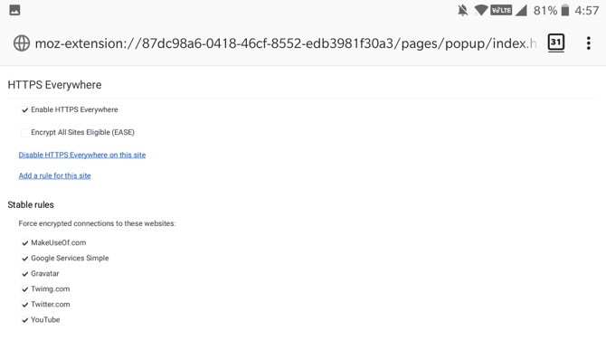 HTTPS हर जगह फ़ायरफ़ॉक्स Android