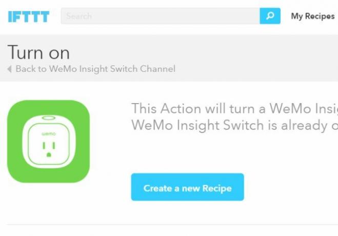 WeMo मेकर IFTTT रेसिपी स्विच को सक्षम करें