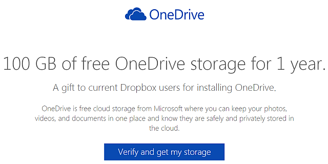 onedrive-100GB के लिए ड्रॉपबॉक्स उपयोगकर्ताओं