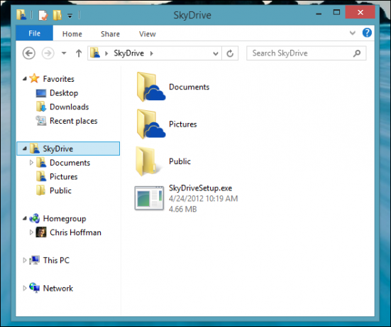 windows-नीली skydrive-इन-फ़ाइल-एक्सप्लोरर